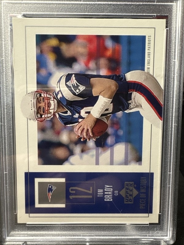 2002 Upper Deck Piece of History Tom Brady #58 Patriots PSA 6 view 2