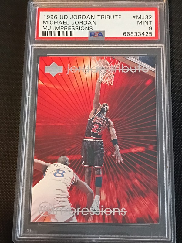 1997-98 Upper Deck Michael Jordan Tribute - Michael Jordan #MJ32 PSA 9 view 2
