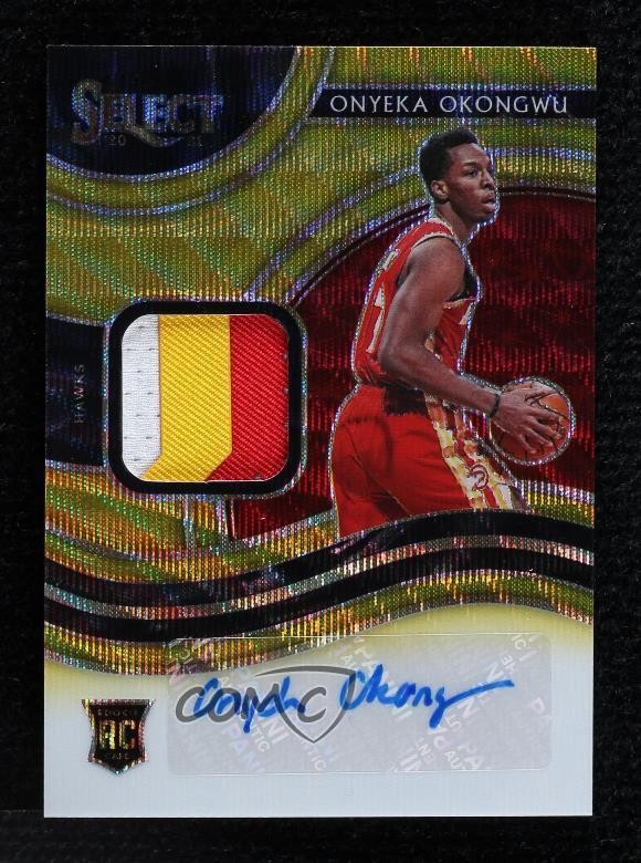 2020 Panini Select RPA Gold Wave Prizm Onyeka Okongwu Rookie Patch Auto RC