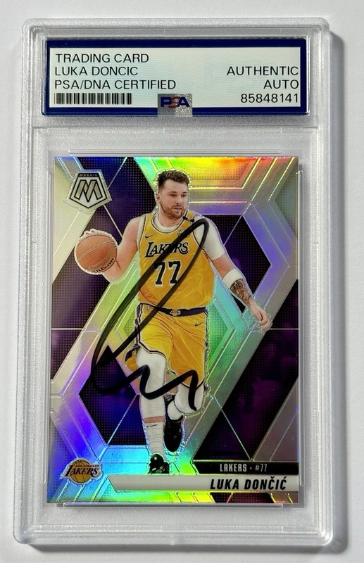 Luka Doncic Signed Mosaic Silver Card PSA DNA Auto LA Lakers 2024-25 Autographed view 2