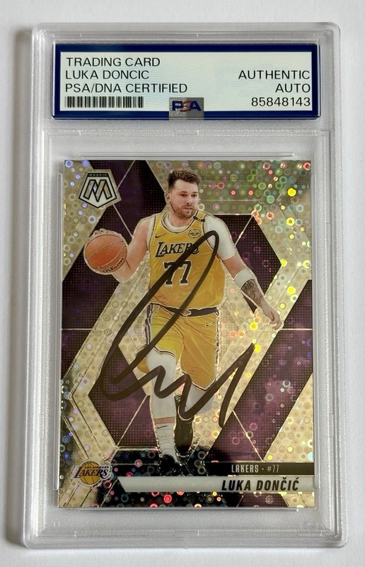 Luka Doncic Signed Mosaic Disco Card PSA DNA Auto LA Lakers 2024-25 Autographed