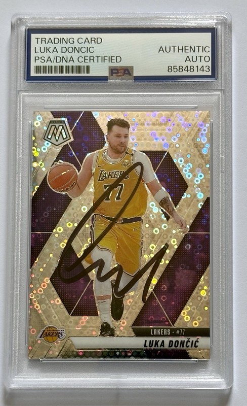 Luka Doncic Signed Mosaic Disco Card PSA DNA Auto LA Lakers 2024-25 Autographed view 2
