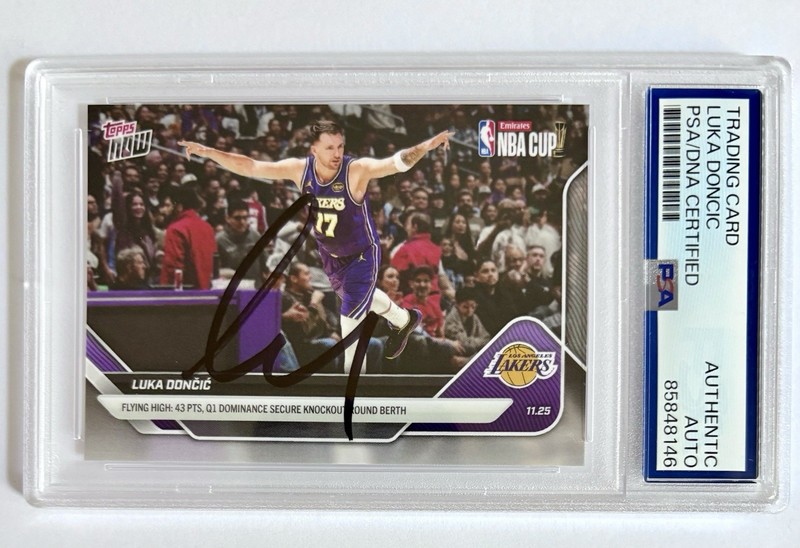 Luka Doncic Signed Topps Now Card PSA DNA Auto LA Lakers 2024-25 Autographed 63