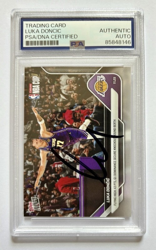Luka Doncic Signed Topps Now Card PSA DNA Auto LA Lakers 2024-25 Autographed 63 view 2