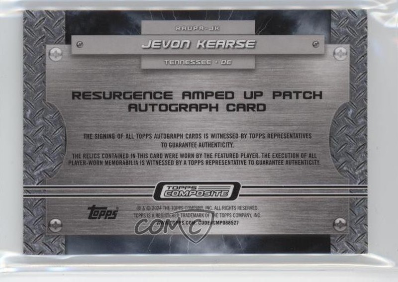 2023 Composite Gold Power Surge Refractor 3/50 Jevon Kearse Patch Auto 02ti view 2