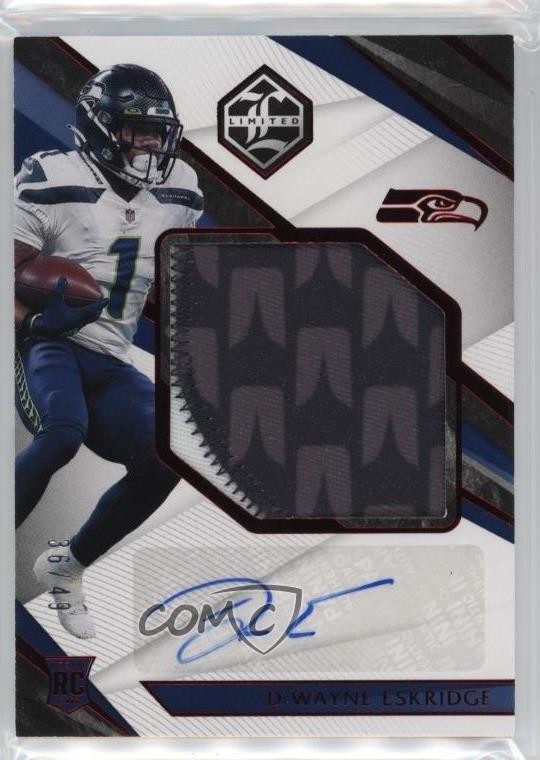 2021 Limited Spotlight Ruby /49 D'Wayne Eskridge RPA Rookie Patch Auto RC 11oh