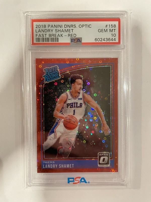🚨 POP 5 PSA 10 2018 Panini Donruss Optic /85 Fast Break Red Landry Shamet 🔥