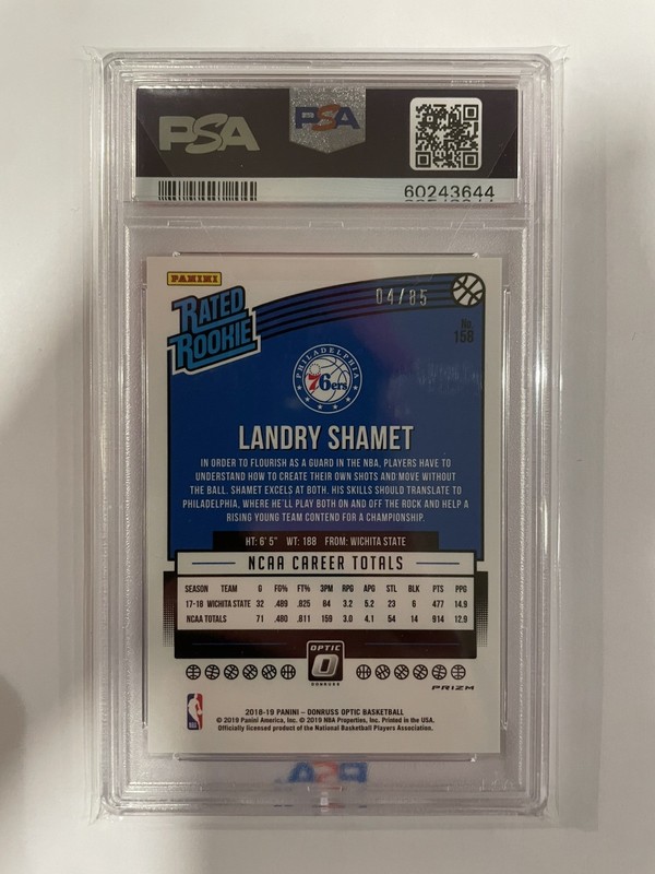 🚨 POP 5 PSA 10 2018 Panini Donruss Optic /85 Fast Break Red Landry Shamet 🔥 view 2
