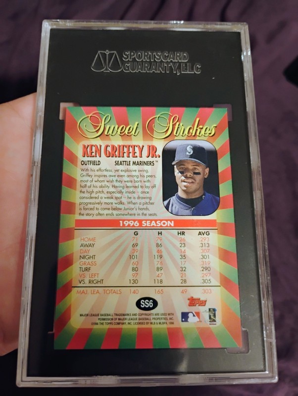 1997 Topps - Sweet Strokes Ken Griffey Jr #SS6 SGC 9 Rare Insert  view 2