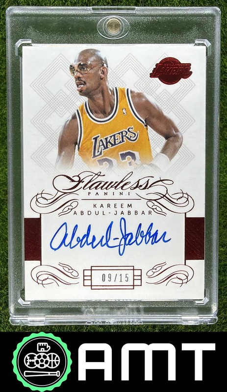 Kareem Abdul-Jabbar Auto 2013-14 Panini Flawless 9/15 Ruby Lakers