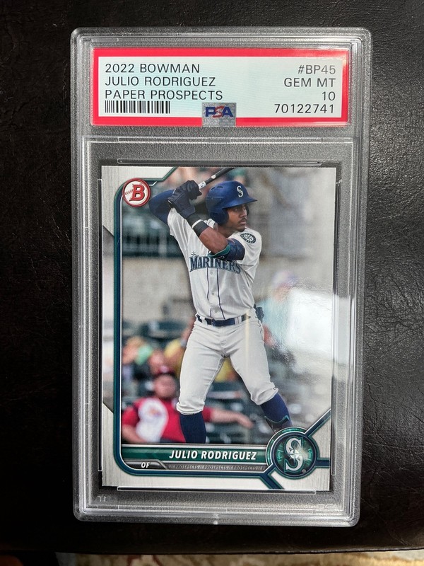 2022 BOWMAN PAPER PROSPECTS #BP45 JULIO RODRIGUEZ RC PSA 10