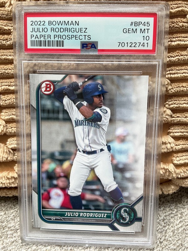 2022 BOWMAN PAPER PROSPECTS #BP45 JULIO RODRIGUEZ RC PSA 10 view 2