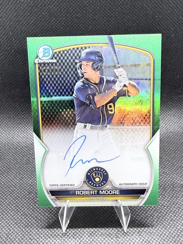 2023 Bowman Chrome - Prospect Autographs Robert Moore #CPA-RME Green...