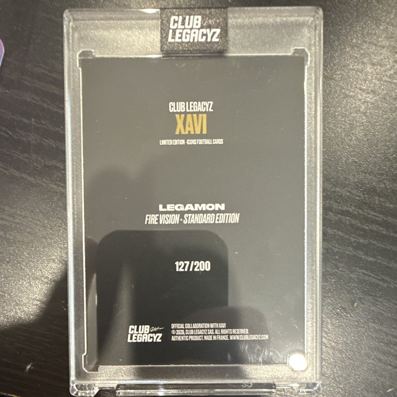 Club Legacyz Legamon Fire Vision Xavi Hernandez No 9 #127/200 2023 view 2