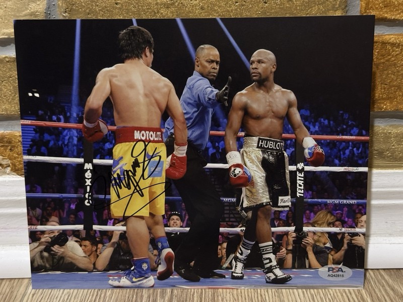 MANNY PACQUIAO SIGNED AUTO 8x10 BOXING PHOTO Floyd Mayweather PSA AUTHENTIC 227