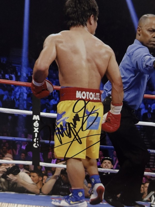 MANNY PACQUIAO SIGNED AUTO 8x10 BOXING PHOTO Floyd Mayweather PSA AUTHENTIC 227 view 2