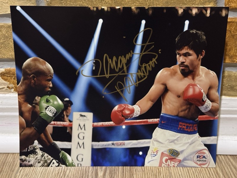 MANNY PACQUIAO SIGNED AUTO 8x10 BOXING PHOTO Floyd Mayweather PSA AUTHENTIC 244