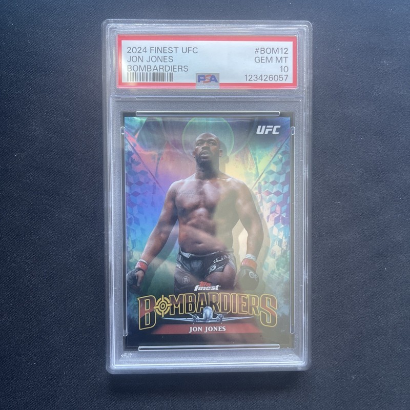 2024 FINEST UFC JON JONES BOMBARDIERS Bom-12 PSA 10 Pop 2! POP 2 SSP