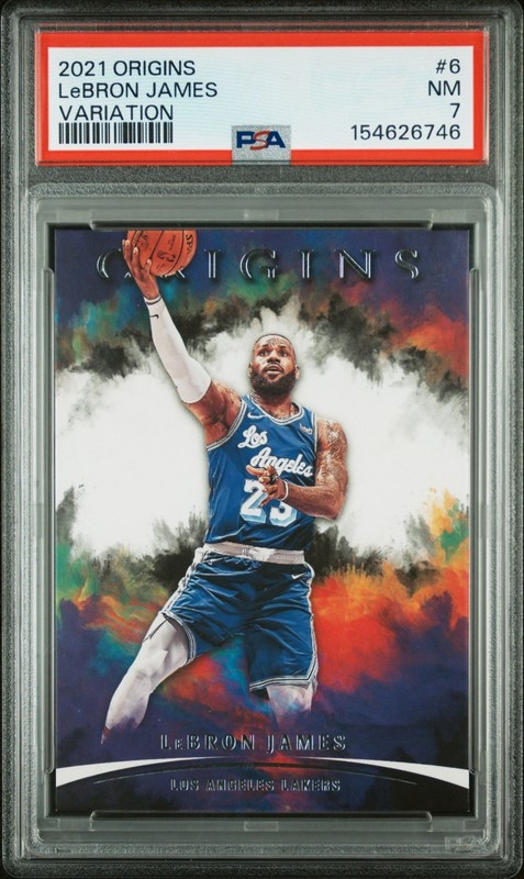 LeBron James PSA 7 Pop 3, 4 Higher 2021-22 Panini Origins Variation #6 Lakers