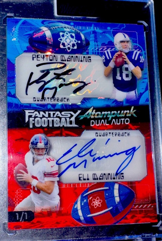 2026 Wild Card 1/1 Dual Auto Peyton Manning / Eli Manning Color Match 1/1 Rare