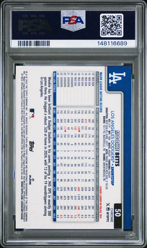 2025 TOPPS CHROME GOLD GEOMETRIC #50 MOOKIE BETTS /50 PSA 9 view 2