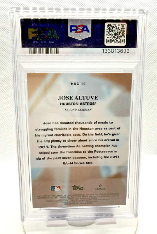 Jose Altuve - 2022 Topps Chrome - Heart of the City Refractor #HOC-14 PSA 9 view 2