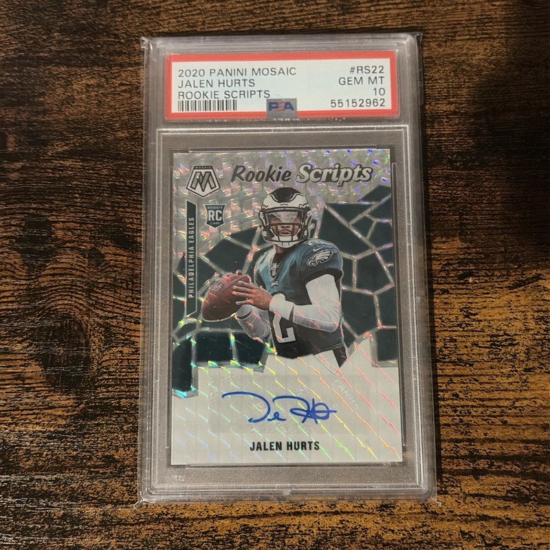 2020 Panini Mosaic Jalen Hurts Rookie Scripts Auto PSA 10 🦅