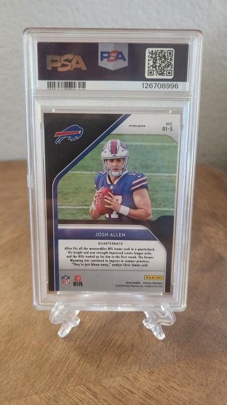 2018 Panini Prizm Rookie Introduction Josh Allen #RI-5 (RC) PSA 9 Buffalo Bills view 2