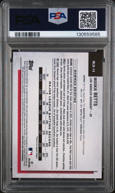2024 Topps National NSCC Mookie Betts Gold Refractor #/50 PSA 9 view 2