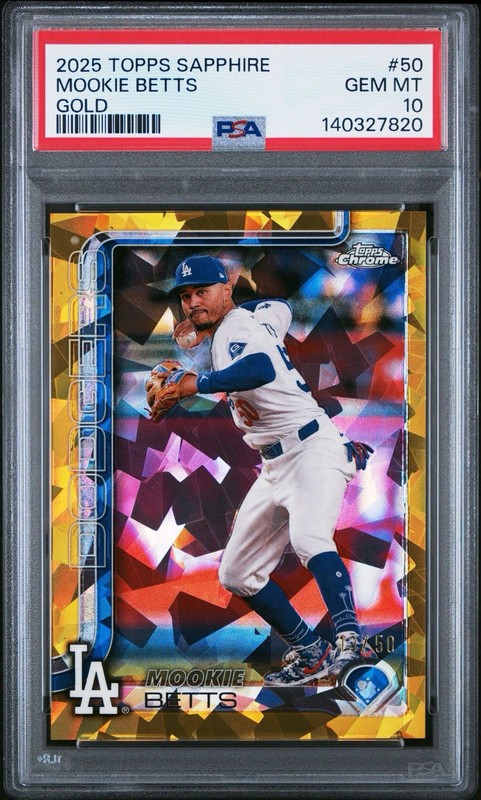 MOOKIE BETTS 2025 Topps Chrome GOLD SAPPHIRE  Dodgers /50 PSA 10 GEM MINT