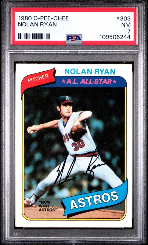 1980 O-Pee-Chee #303 Nolan Ryan PSA 7 NM New Label view 1