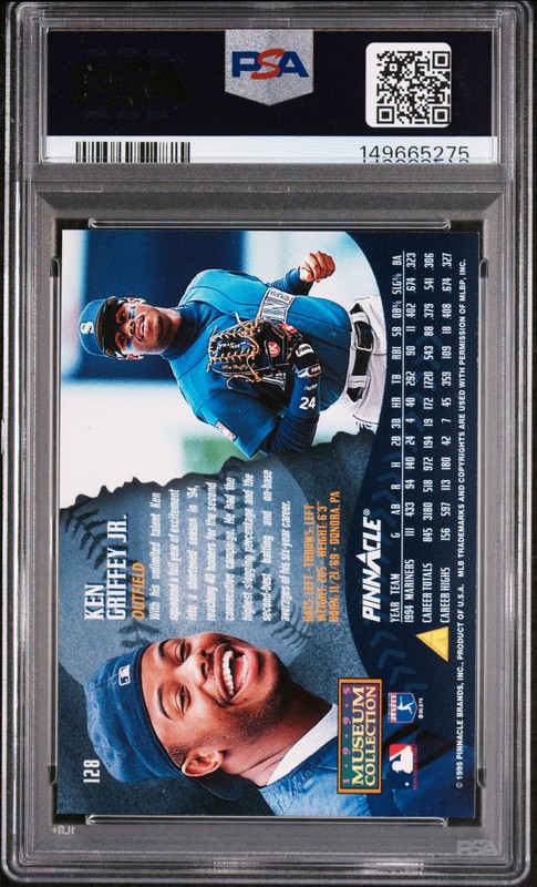 1995 Pinnacle #128 Ken Griffey Jr Museum Collection PSA 9 MINT view 2