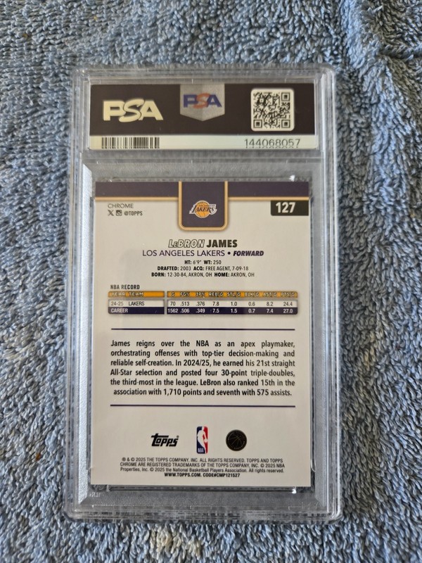 2025 TOPPS CHROME X-FRACTOR #127 LEBRON JAMES PSA 10 - INVEST NOW!!! view 2