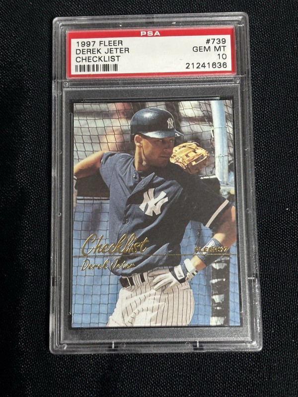 Fleer 1997 Derek Jeter Team Checklist #739 New York Yankees PSA 10