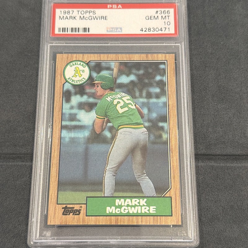 1987 Topps Mark McGwire #366 PSA 10 Gem Mint Rookie Season Quantity Available