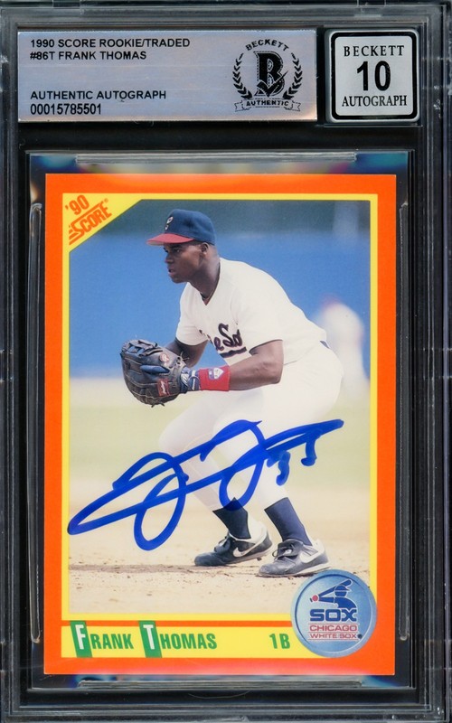 Frank Thomas Signed 1990 Score Traded RC #86T Chicago White Sox Auto 10 Beckett