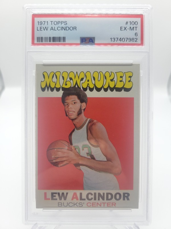 1971 Topps #100 Lew Alcindor (Kareem) PSA 6 Vintage HOF Basketball Card (1406)