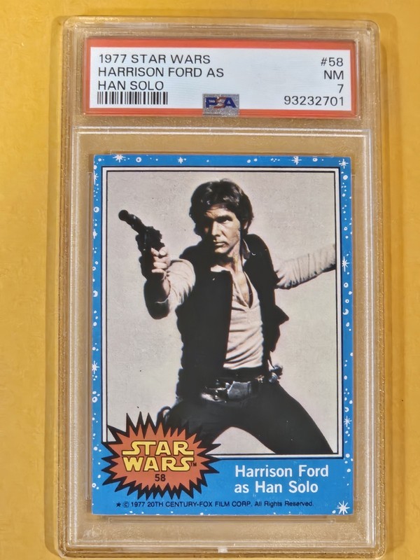 1977 Topps Star Wars #58 Harrison Ford as Han Solo PSA 7 NM