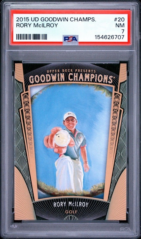 Rory McIlroy PSA 7 2015 Upper Deck Goodwin Champions #20 Pop 2, Only 2 8s Higher