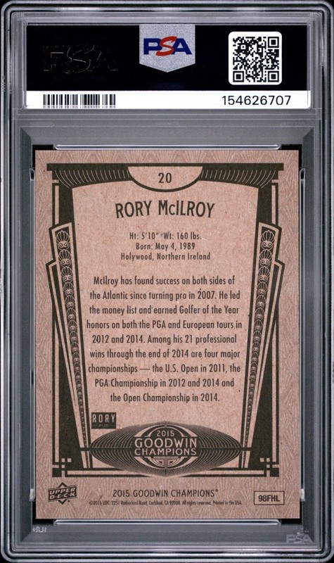 Rory McIlroy PSA 7 2015 Upper Deck Goodwin Champions #20 Pop 2, Only 2 8s Higher view 2