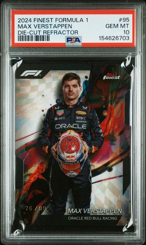 Max Verstappen PSA 10 Pop 2 2024 Topps Finest F1 /75 Die-Cut Refractor #95 Gem