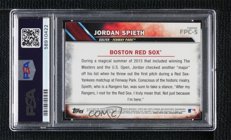 2016 Topps Chrome First Pitch Jordan Spieth #FPC-5 0c37 view 2