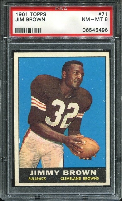 1961 Topps #71 Jim Brown PSA 8 Cleveland Browns HOF Syracuse University