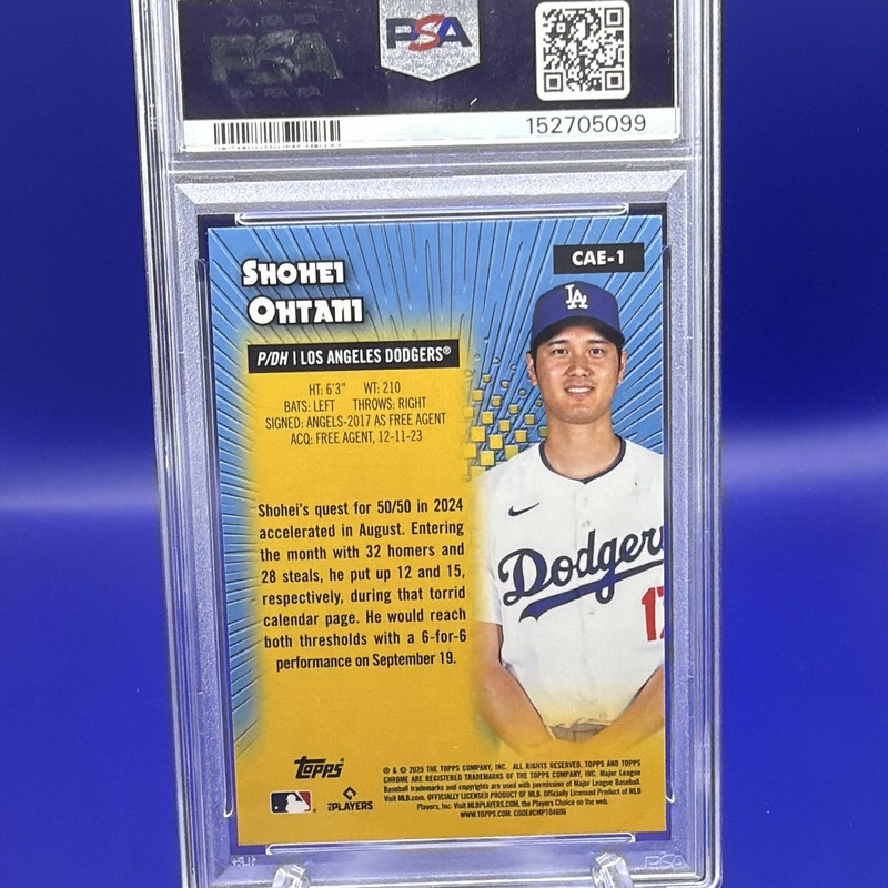 Topps Chrome 2025 Shohei Ohtani All-Etch Insert PSA 10 Dodgers CAE-1 view 2