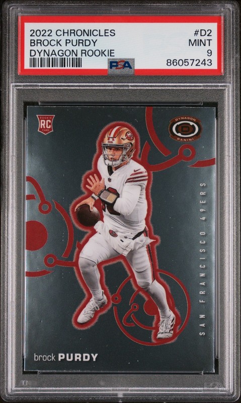 2022 Panini Chronicles Brock Purdy #D-2 Dynagon Rookie PSA 9 view 1