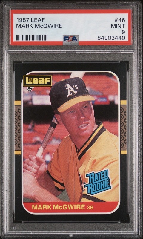 1987 Leaf Mark McGwire #46 PSA 9 Rated Rookie Card RC Mint Quantity Available