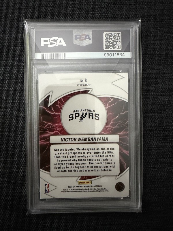 2023-24 Panini Mosaic Thunder Road Victor Wembanyama #8 Green (RC) PSA 10! 🔥 view 2