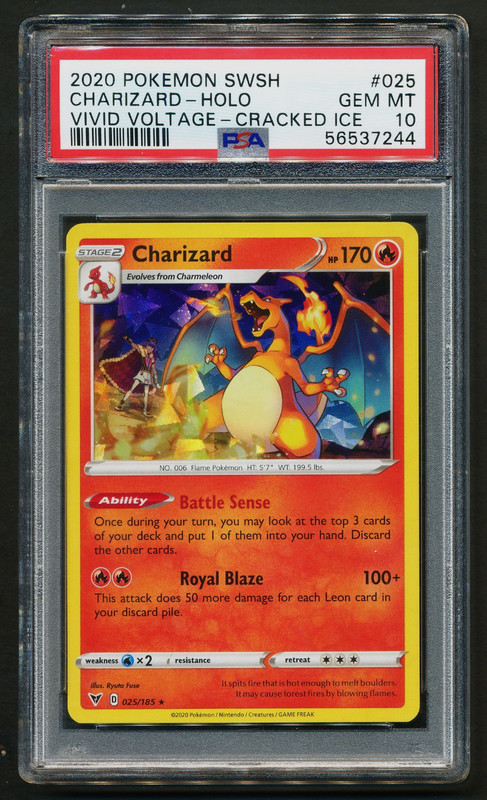 Charizard 025/185 Cracked Ice Holo Rare Pokémon 2020 Vivid Voltage PSA 10 GEM