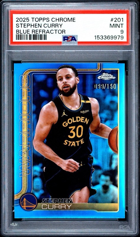 2025-26 Topps Chrome - Stephen Curry #201 Refractor /150 PSA 9 Golden State