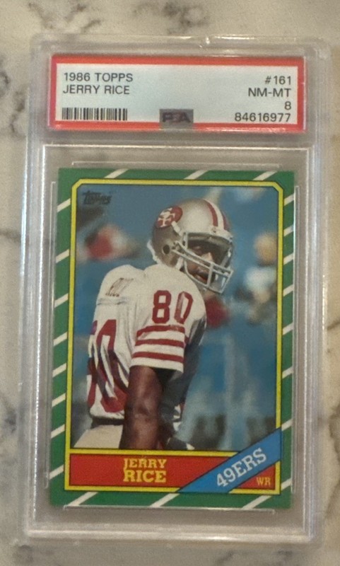 1986 Topps Jerry Rice Rookie Card #161 PSA 8 NM-MT